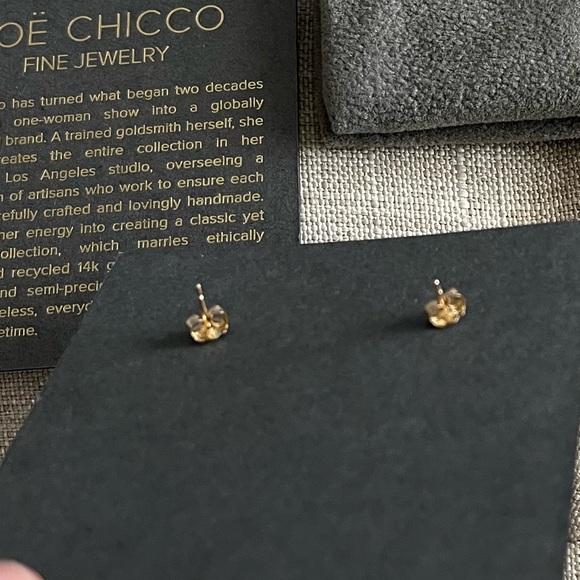 14K TURQUOISE BEZEL STUDS - Picture 6 of 10